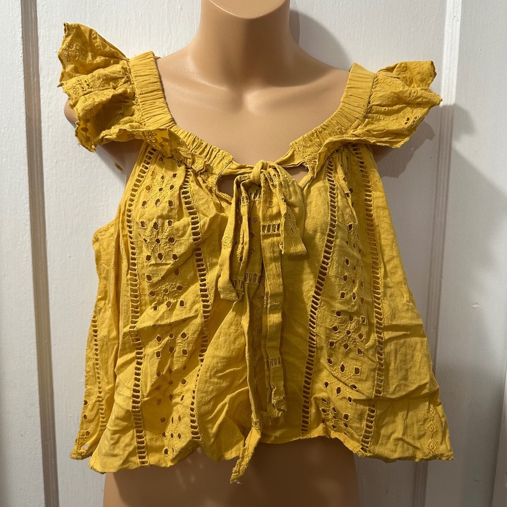 Zara Mustard Off Shoulder Top in S